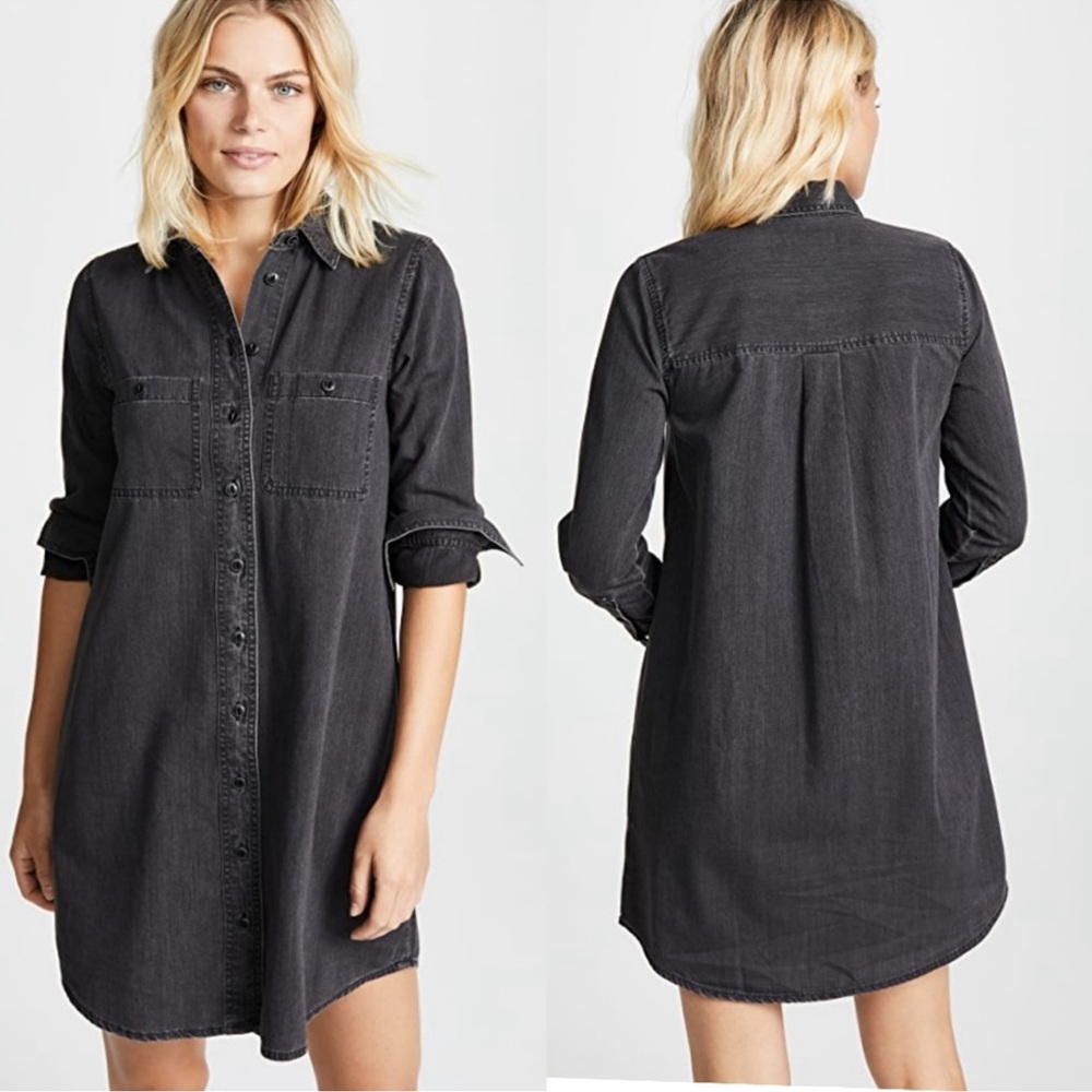 Madewell Black Denim Shirt Dress